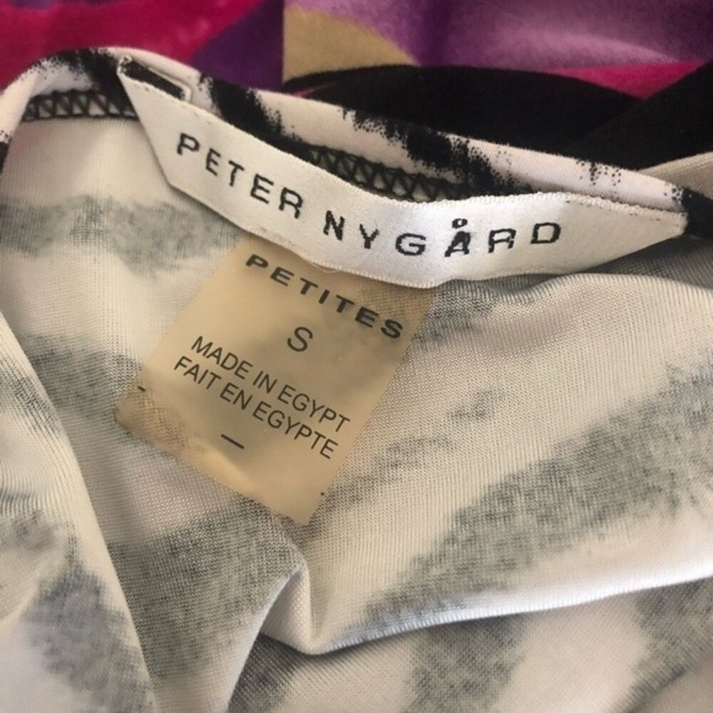 PETER NYGARD Petites Stretch Mixed Print Top Animal Print Womans Size Small - Picture 5 of 8